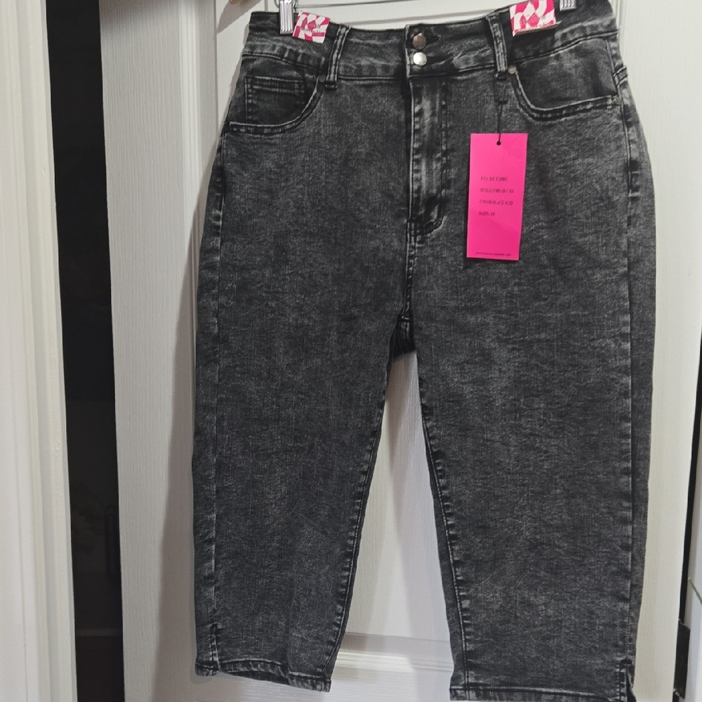 Black Acid Wash Jeans Size 18